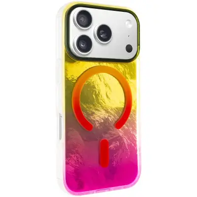 Накладка Shiny Mountain MagSafe iPhone 17 Pro Желтая/Розовая