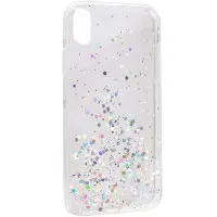 Чехол накладка Star Glitter iPhone XR Прозрачная