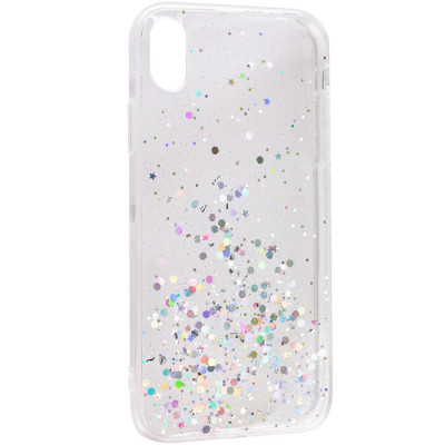 Чехол накладка Star Glitter iPhone XR Прозрачная