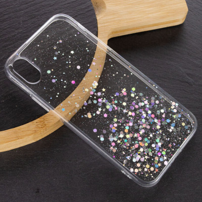 Чехол накладка Star Glitter iPhone XR Прозрачная