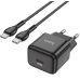 Мережевий зарядний пристрій Hoco N32 1PD 30W Type-C to Type-C Black, Чорний