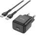 Мережевий зарядний пристрій Hoco N32 1PD 30W + Кабель Type-C to Type-C Black, Чорний