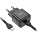 Сетевое зарядное устройство Hoco N32 1PD 30W + Кабель Type-C to Type-C Black, Черный