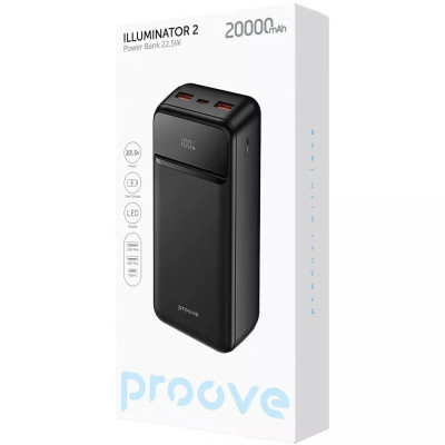 Универсальная мобильная батарея Повербанк Proove Illuminator 2 20000mAh 22.5W Черный