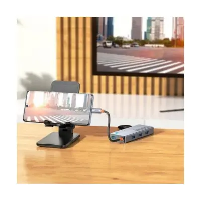 USB хаб Hoco HB50 5 in1 (HDTV+PD+USB 3.0*3) Grey, Серый