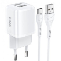 Мережевий зарядний пристрій Hoco N8 Briar Type-C White, Білий Мережевий зарядний пристрій Hoco N8 Briar Type-C White, Білий