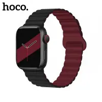 Ремешок Apple Watch 42-49мм Hoco WA22 Черный/Бордовый BlackBurgun