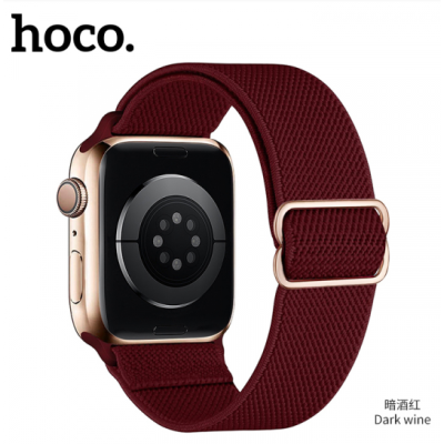 Ремешок Apple Watch 42-49мм Hoco WA04 Elastic Nylon Бордовый (Dark Wine)