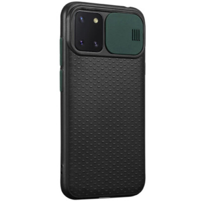 Чехол накладка Camshield Samsung N770 (Note 10 Lite) Черная/Темно-зеленая
