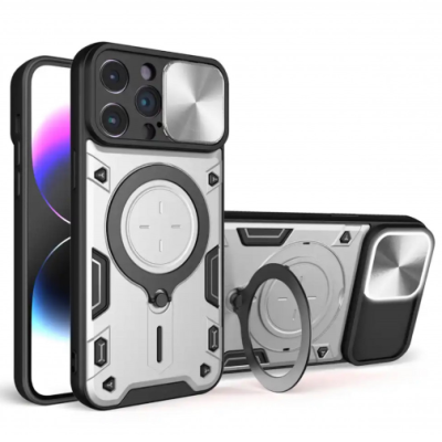Чехол накладка Protective Stand iPhone 12 Pro Max Серебряная