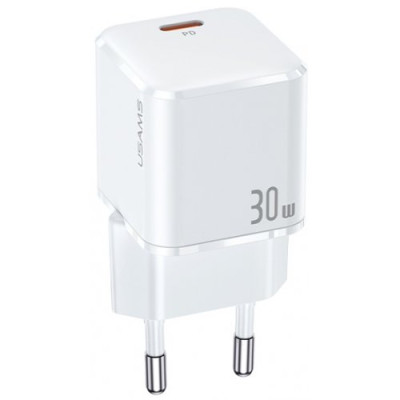 Сетевое зарядное устройство Usams T45 1USB-C 30W White, Белый