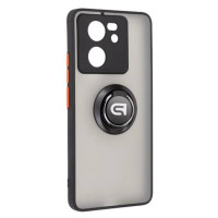 Чехол накладка Frosted Matte Ring Xiaomi Redmi Note 13 Pro 5G Черная Чехол накладка Frosted Matte Ring Xiaomi Redmi Note 13 Pro 5G Черная