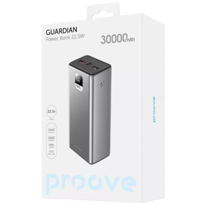 Універсальна мобільна батарея Повербанк Proove Guardian 30000mAh 22.5W Сірий