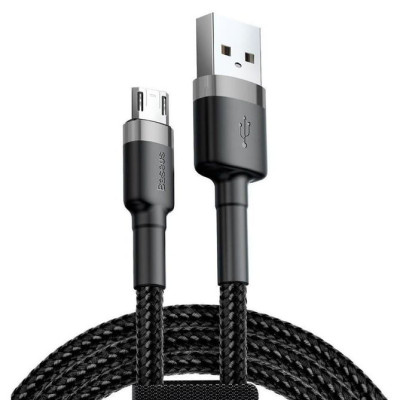 Кабель дата Baseus Cafule microUSB 2м Чорно-сірий