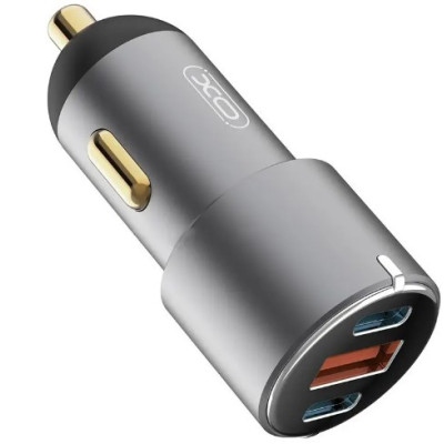 Автомобільний зарядний пристрій XO CC45 PD(USB+2USB-C) (60W) Black, Чорний