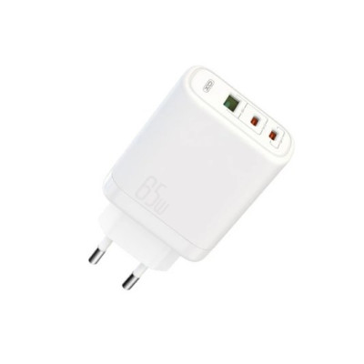 Мережевий зарядний пристрій XO CE04 1USB(45W) + 2USB-С (65W) +Type-C to Type-C White, Білий