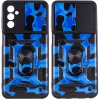 Чехол накладка Serge Ring Camshield Camo Samsung A047 (A04s) Синяя
