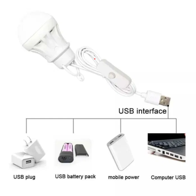 Підвісна LED лампа USB 5w (холодний колір) + вимикач