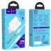 Мережевий зарядний пристрій Hoco C80A PD/ Q.C.3.0 + Type-C to Lightning Cable Білий
