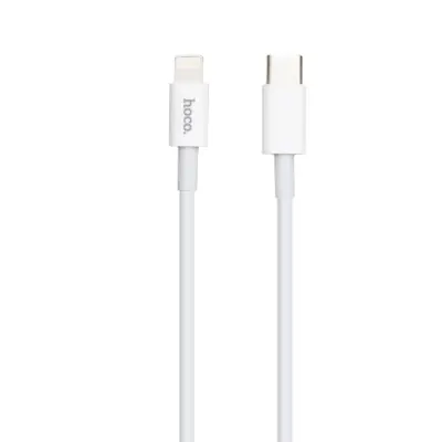 Мережевий зарядний пристрій Hoco C80A PD/ Q.C.3.0 + Type-C to Lightning Cable Білий