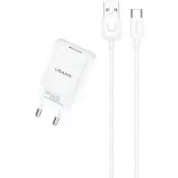Сетевое зарядное устройство Usams T21 Type-C 2.1A White, Белый