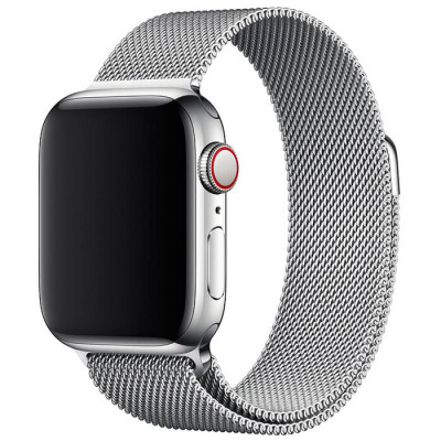 Ремешок Apple Watch 38мм Миланская петля Серебряный