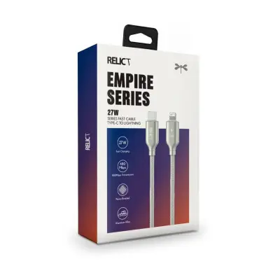 Кабель Relict Empire Braided Type-C to Lightning 27W Серый Кабель Relict Empire Braided Type-C to Lightning 27W Серый