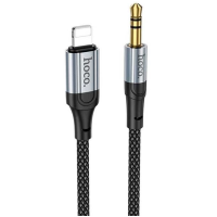 Кабель AUX Hoco UPA26 1м Чорний (3.5 male to Lightning)