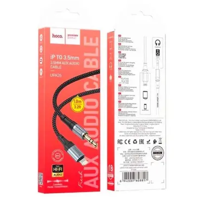 Кабель AUX Hoco UPA26 1м Черный (3.5 male to Lightning)