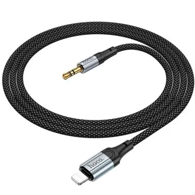 Кабель AUX Hoco UPA26 1м Черный (3.5 male to Lightning)