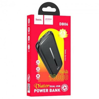 Универсальная мобильная батарея Повербанк Hoco DB06 10000mAh Чорний