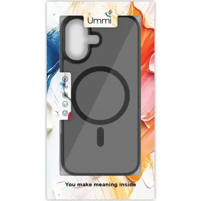 Чехол Накладка Ummi Colorfull MagSafe iPhone 16 Plus Черная