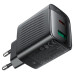 Сетевое зарядное устройство Aсefast A106 Gan PD 45W USB-C+USB-ABlack, Чёрный