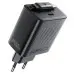 Мережевий зарядний пристрій Aсefast A110 USB-C 30W + Type-C Black, Чорний
