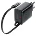 Мережевий зарядний пристрій Aсefast A110 USB-C 30W + Type-C Black, Чорний