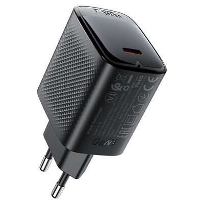 Сетевое зарядное устройство Aсefast A112 Gan PD 45W USB-C Black, Чёрный