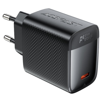 Сетевое зарядное устройство Aсefast A112 Gan PD 45W USB-C Black, Чёрный