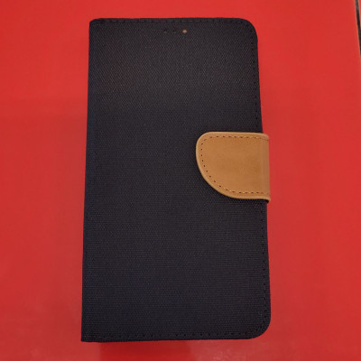 Универсальный чехол книжка 5.5" Текстиль Черная