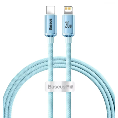 Кабель дата Baseus Crystal Shine Type-C to Lightning 1.2м Голубой