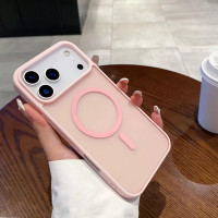 Чохол Накладка Smoky MagSafe iPhone 13/ iPhone 14 Рожева Light Pink