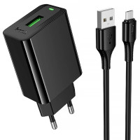 Мережевий зарядний пристрій Hoco CS92A 1USB/18W + Micro USB Чорний Мережевий зарядний пристрій Hoco CS92A 1USB/18W + Micro USB Чорний