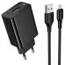 Сетевое зарядное устройство Hoco CS92A 1USB/18W + Micro USB Чёрный