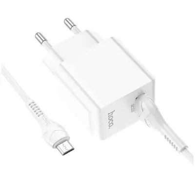 Сетевое зарядное устройство Hoco C98A 1USB 18W/QC3.0 + MicroUSB Белый Сетевое зарядное устройство Hoco C98A 1USB 18W/QC3.0 + MicroUSB Белый