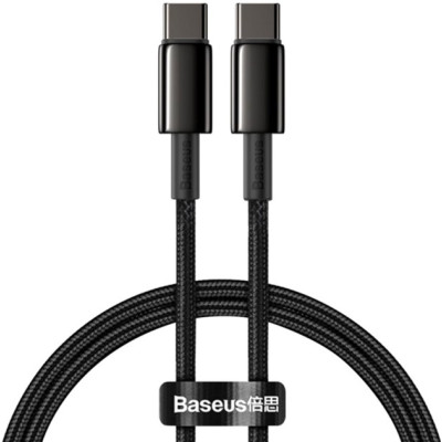 Кабель дата Baseus Tungsten Type-C to Type-C 2м 100W Чорний Кабель дата Baseus Tungsten Type-C to Type-C 2м 100W Чорний