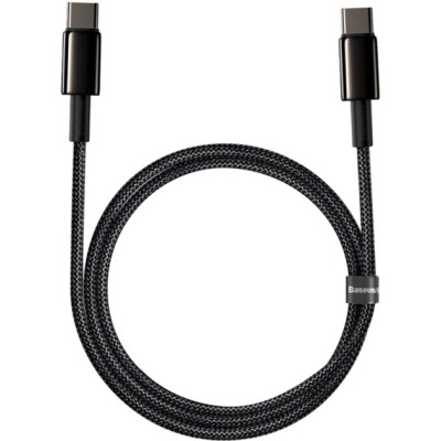 Кабель дата Baseus Tungsten Type-C to Type-C 2м 100W Чорний Кабель дата Baseus Tungsten Type-C to Type-C 2м 100W Чорний