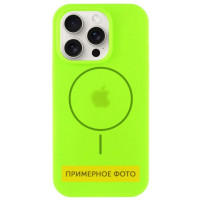Чехол накладка HC MagSafe (AA) iPhone 15 Салатовая /Neon Green Чехол накладка HC MagSafe (AA) iPhone 15 Салатовая /Neon Green