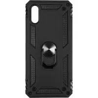 Чехол накладка Honor Defence New Ring Samsung A037 (A03s) Черная