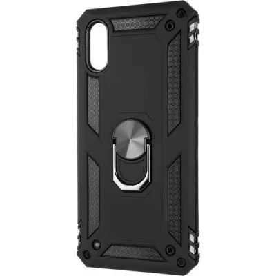 Чохол накладка Honor Defence New Ring Samsung A037 (A03s) Чорна (M)