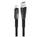 Кабель дата Colorway USB Type A - Lightning 1м Чорний (zinc alloy + led)