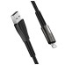 Кабель дата Colorway USB Type A - Lightning 1м Чорний (zinc alloy + led)